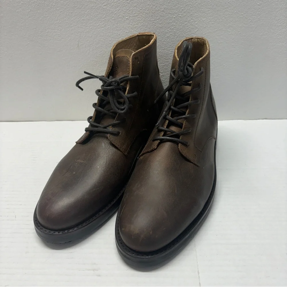 NWOT Rhodes Footwear The Dean Boot Lace Up Leather Brown Sz 9.5